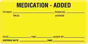 Medication Added Label 60 x 31mm Pkt500