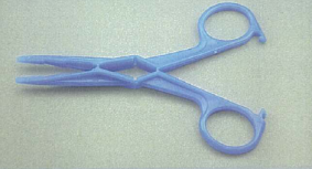 Tube Clamp Scissor Handle Blue 12cm