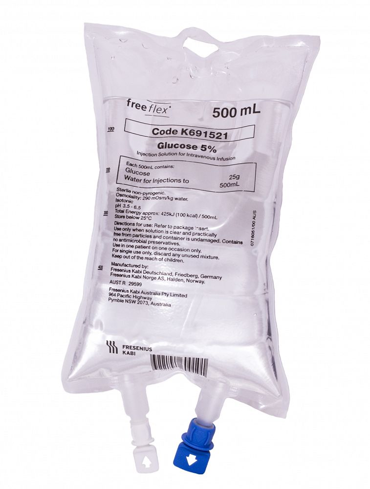 Glucose 5 IV Freeflex 500ml USL Medical
