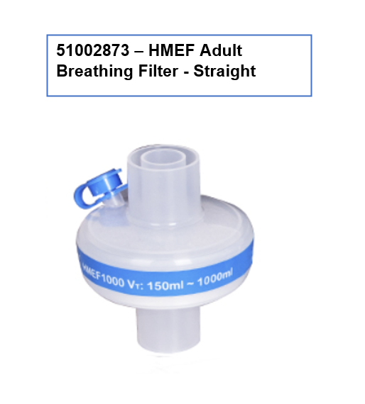HMEF Adult Breathing Filter Straight USL Medical