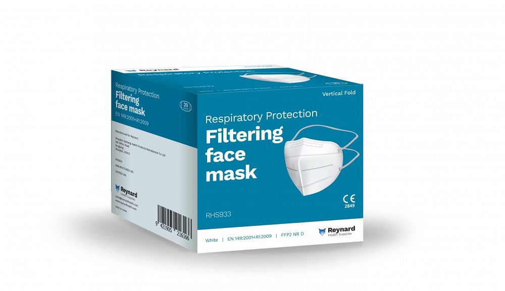 Reynard Filtering Face Mask flat fold 2 piece USL Medical